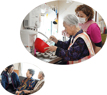 スタッフと利用者の様子